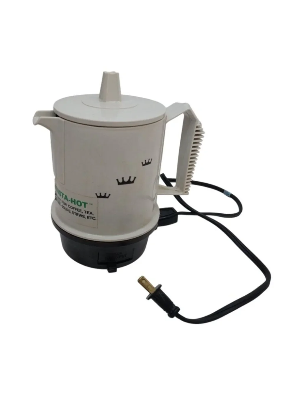 Vintage Regal Poly Insta-Hot Electric Water Heater 5 Cup Capacity with Manual